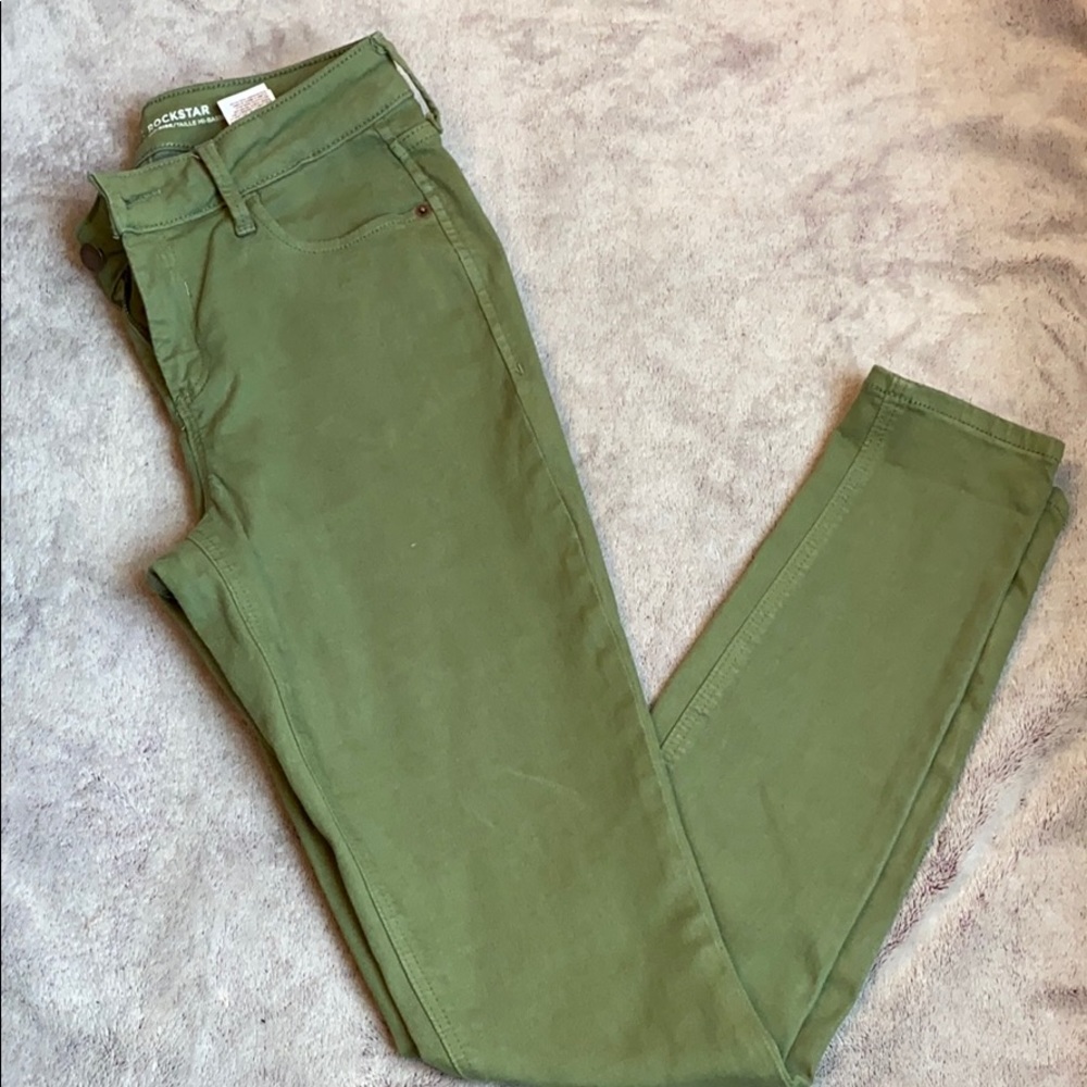 Dark green skinny jeans